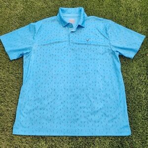Callaway Men's Blue Polo Shirt Size XL Golf Club Martini Drinks Print Opti-Dry